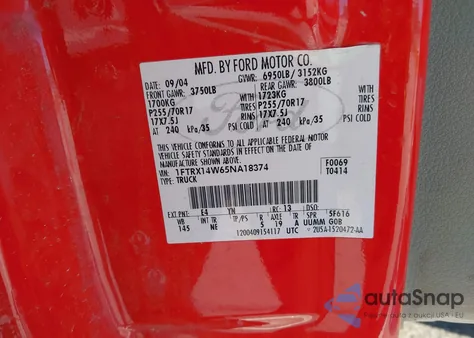 2005 Ford F-150 Stx/Xl/Xlt from USA, damaged, VIN 1FTRX14W65NA18374